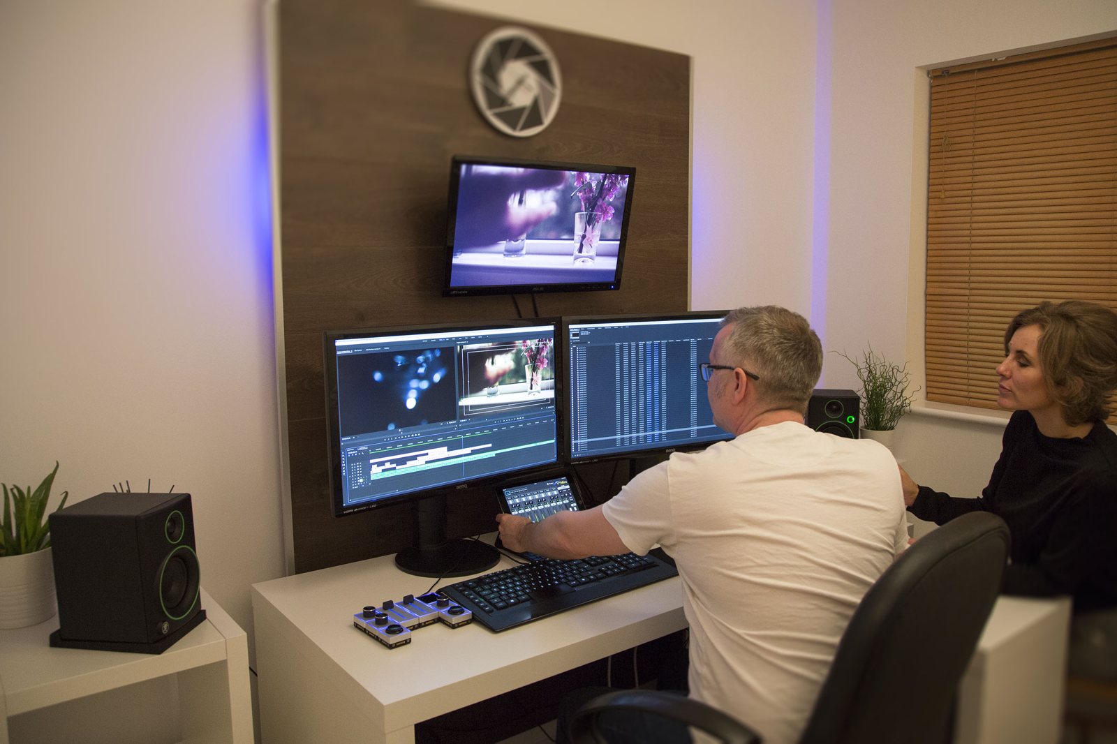 Editor working in a post production suite